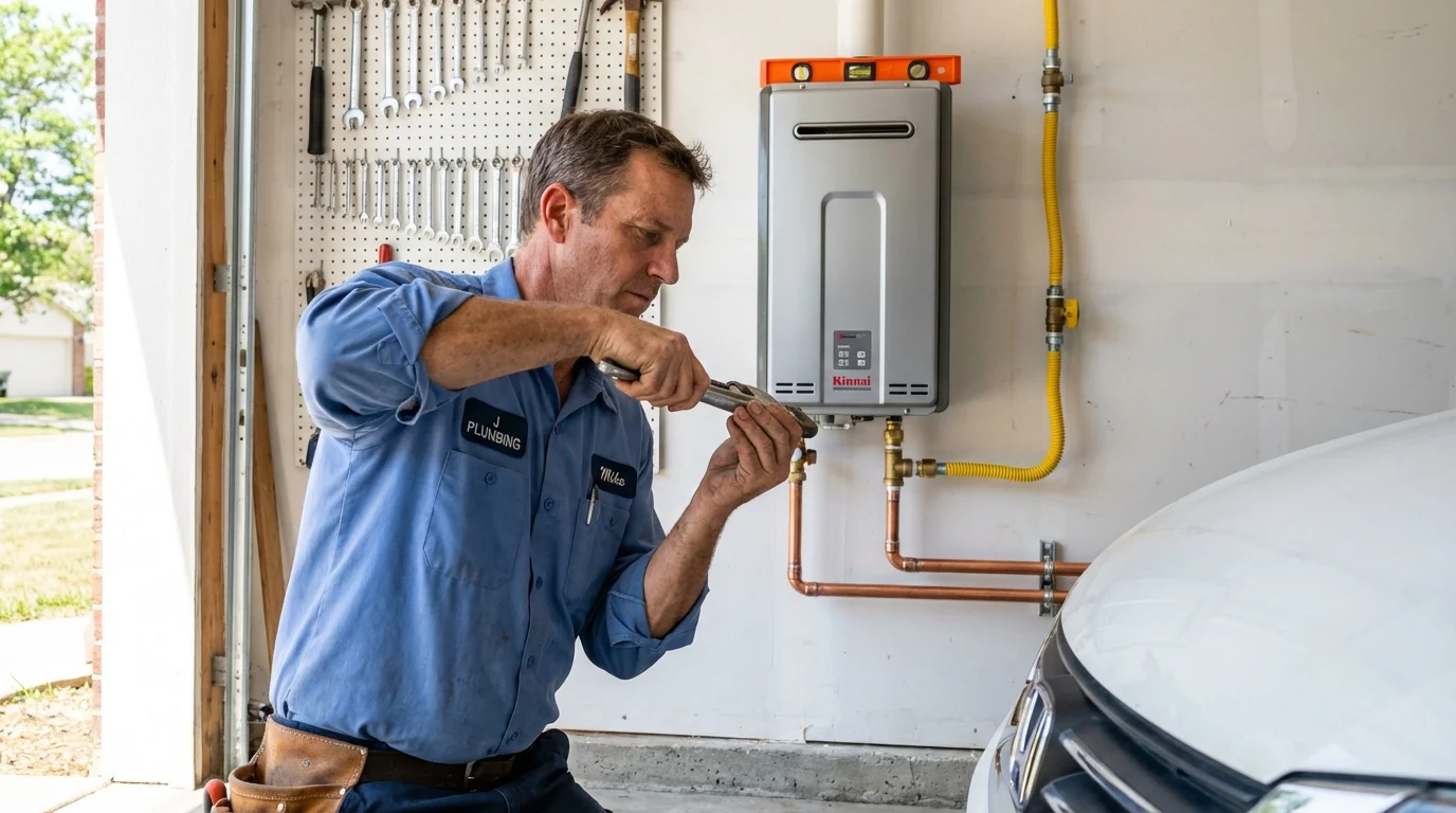 Tankless water heater installation by a Johns Plumbing LLC plumber in Falls Creek